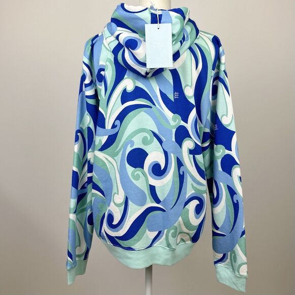 Hill House Allie Zip Up Sweatshirt Hoodie Kaleidoscopic Beach Blue Fleece S NWT - Picture 9 of 15